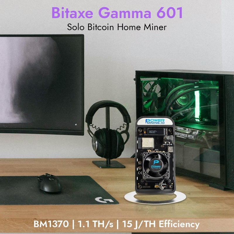 POWER MINING بيتكس غاما 602 جهاز تعدين بيتكوين ASIC | 1.1 TH/s @ 18W | شريحة BM1370 (أنت مينر S21 برو) | واي فاي | USB-C | AxeOS | مفتوح المصدر | صنع في أوروبا | يشمل مزود الطاقة والحامل - Image 2